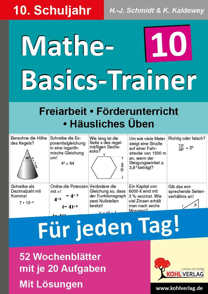 Cover: 9783866324619 | Mathe-Basics-Trainer / 10. Schuljahr Grundlagentraining für jeden Tag!