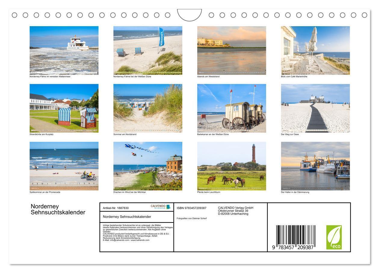 Bild: 9783457209387 | Norderney Sehnsuchtskalender (Wandkalender 2025 DIN A4 quer),...