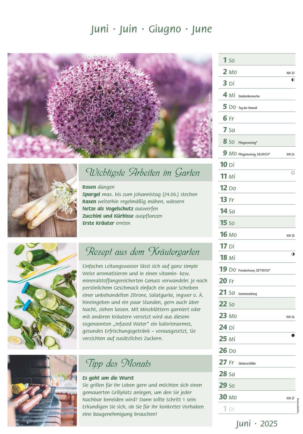 Bild: 4251732341077 | Das Gartenjahr 2025 - Bildkalender 23,7x34 cm - mit saisonalen...