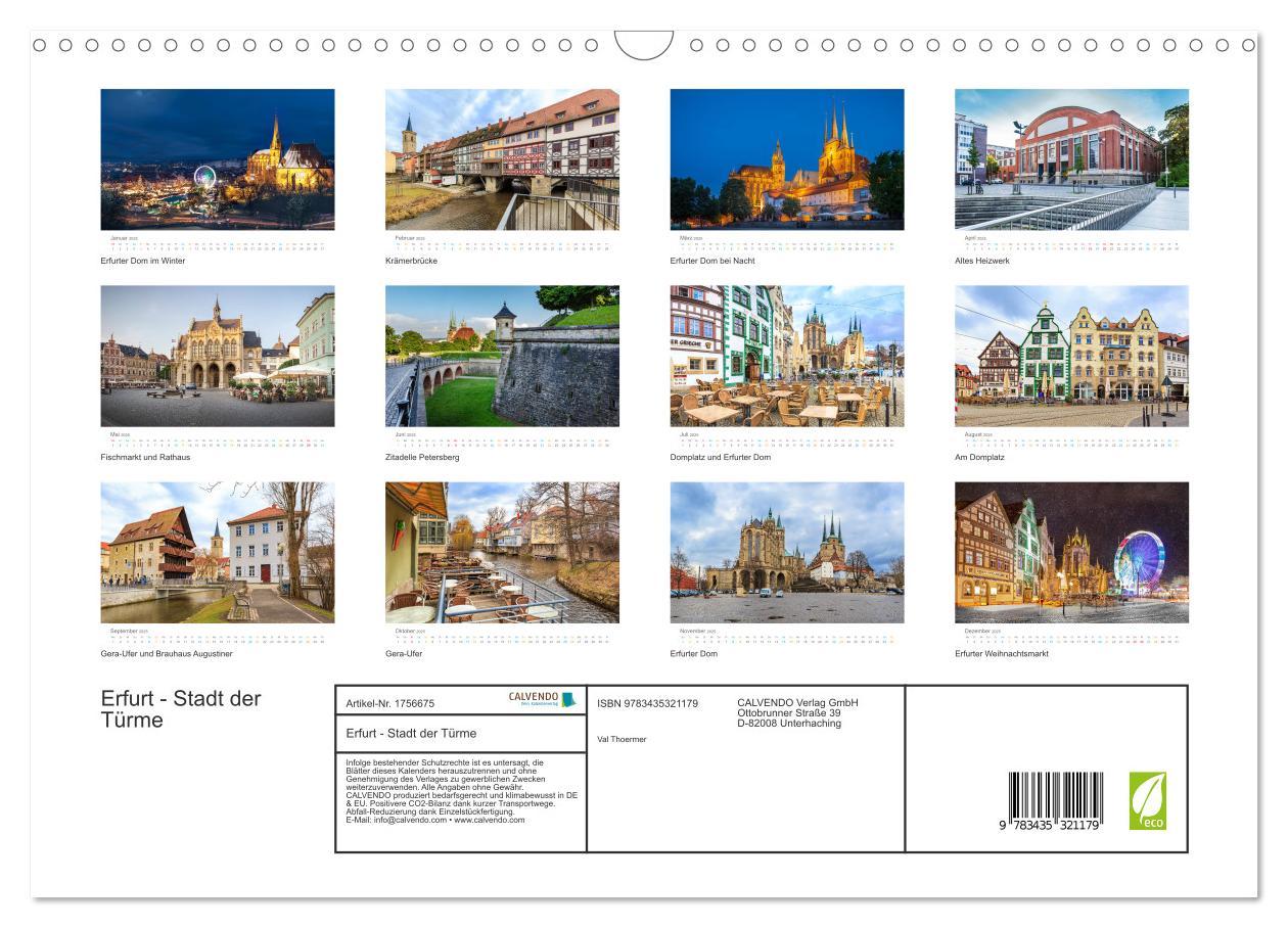 Bild: 9783435321179 | Erfurt - Stadt der Türme (Wandkalender 2025 DIN A3 quer), CALVENDO...