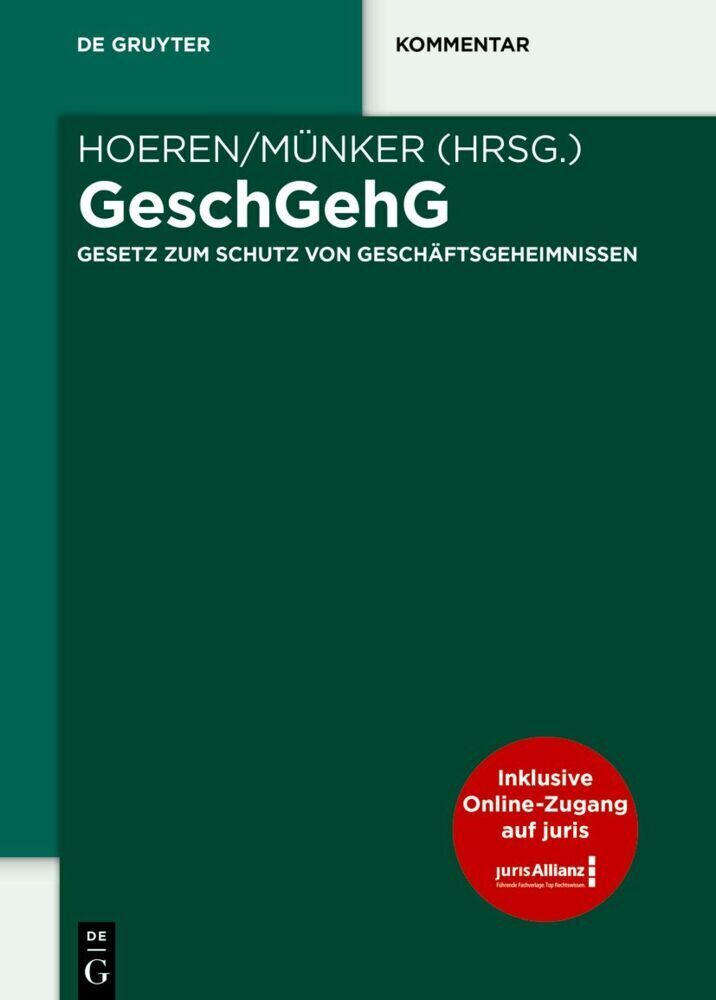 Cover: 9783110631289 | GeschGehG | Gesetz zum Schutz von Geschäftsgeheimnissen | Buch | XVII