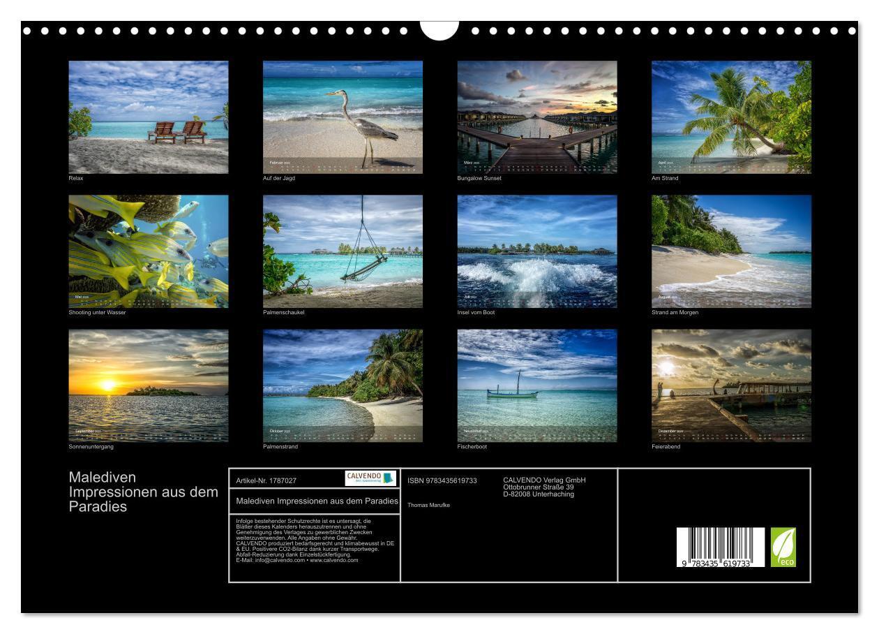 Bild: 9783435619733 | Malediven Impressionen aus dem Paradies (Wandkalender 2025 DIN A3...