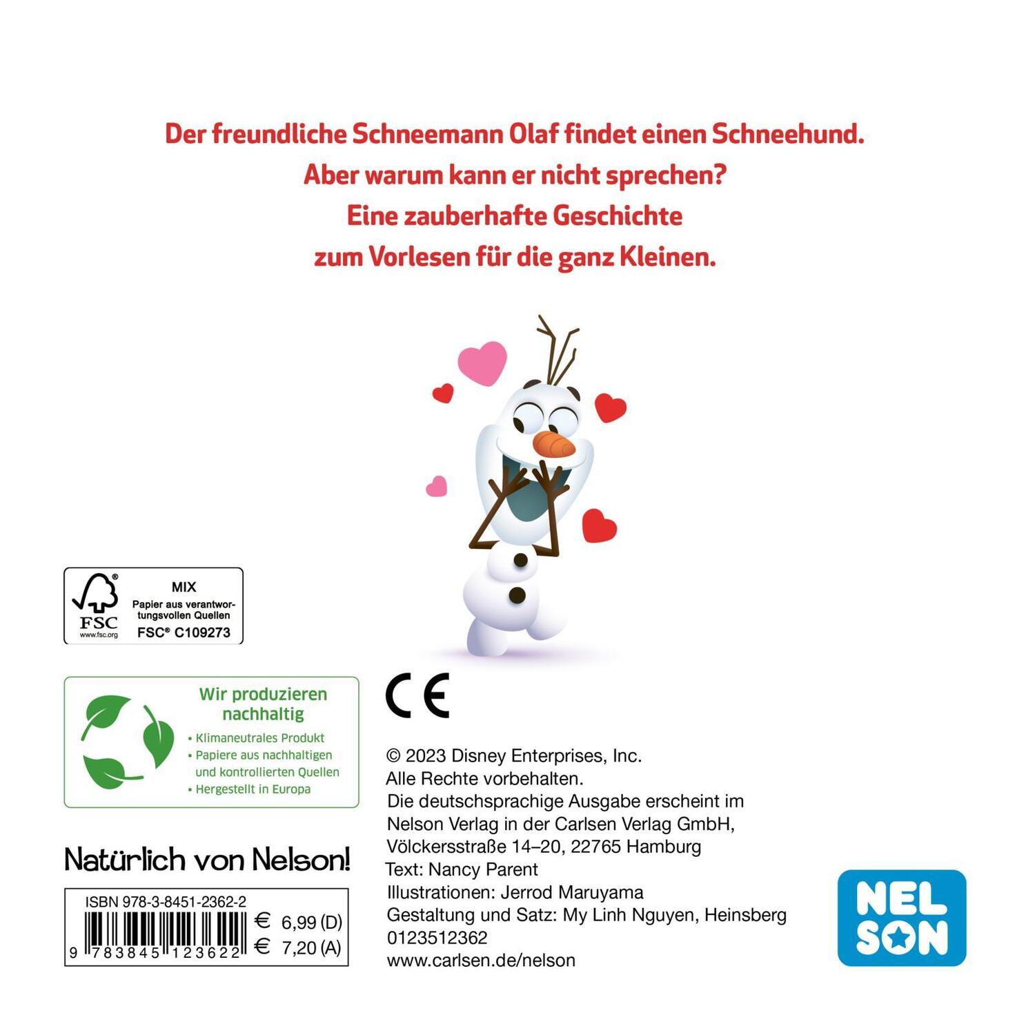 Rückseite: 9783845123622 | Mein erstes Disney Buch: Olaf liebt Umarmungen | Buch | Pappbilderbuch