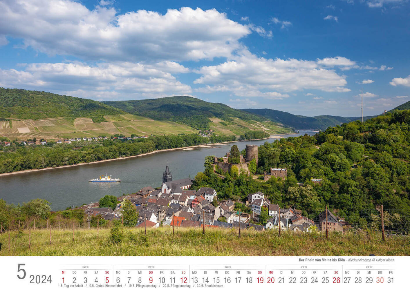 Bild: 9783965351783 | Der Rhein von Mainz bis Köln 2024 Bildkalender A3 cm Spiralbindung