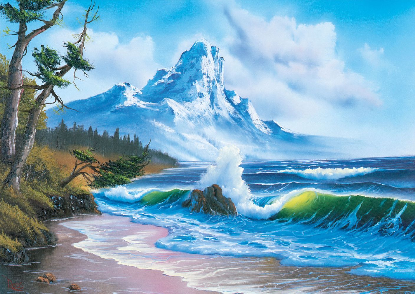 Bild: 4001504575373 | Berg am Meer | Puzzle Bob Ross 1.000 Teile | Spiel | Schachtel | 57537