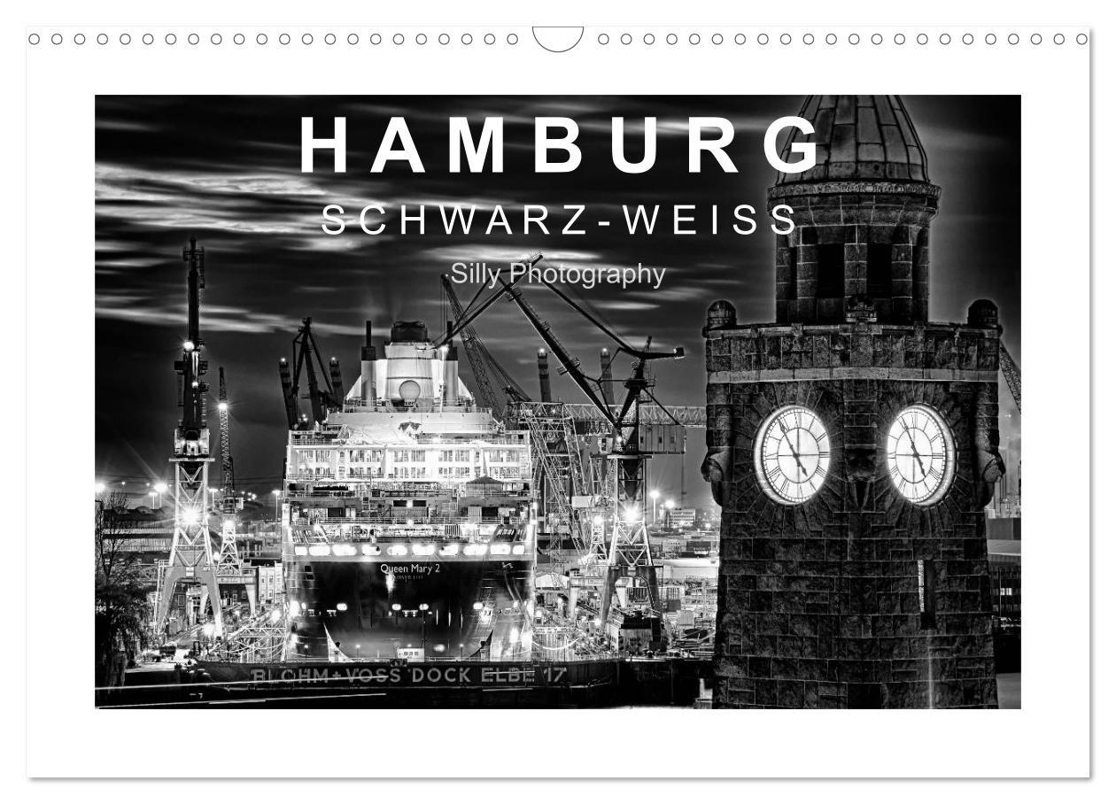 Cover: 9783435653294 | Hamburg in schwarz-weiss (Wandkalender 2025 DIN A3 quer), CALVENDO...