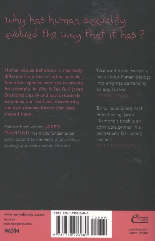 Rückseite: 9781780226880 | Why Is Sex Fun? | The Evolution of Human Sexuality | Diamond (u. a.)