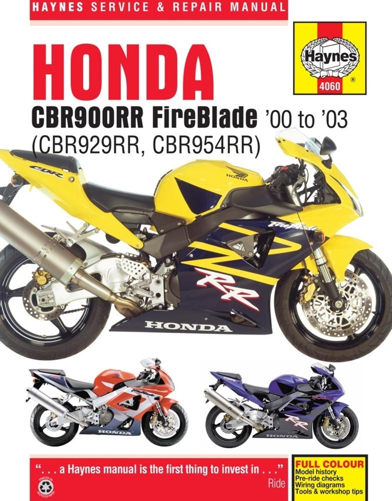 Cover: 9780857338907 | Honda CBR900RR FireBlade (00 - 03) Haynes Repair Manual | Publishing