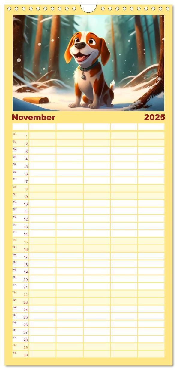 Bild: 9783457093399 | Familienplaner 2025 - Comic Hunde mit 5 Spalten (Wandkalender, 21 x...