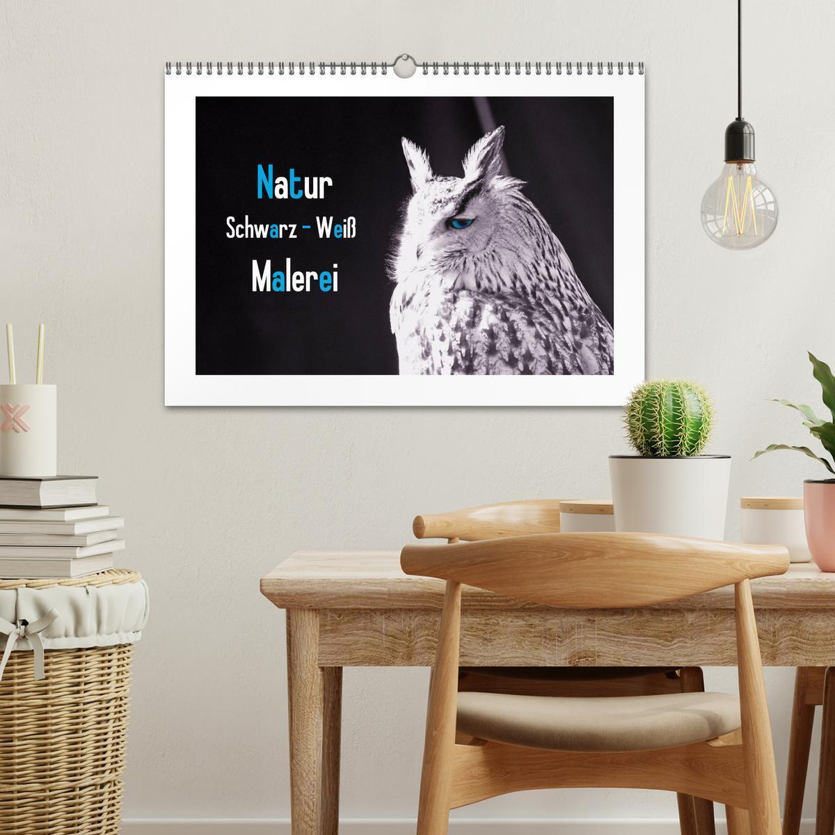 Bild: 9783435730698 | Natur schwarz - weiß Malerei (Wandkalender 2025 DIN A3 quer),...