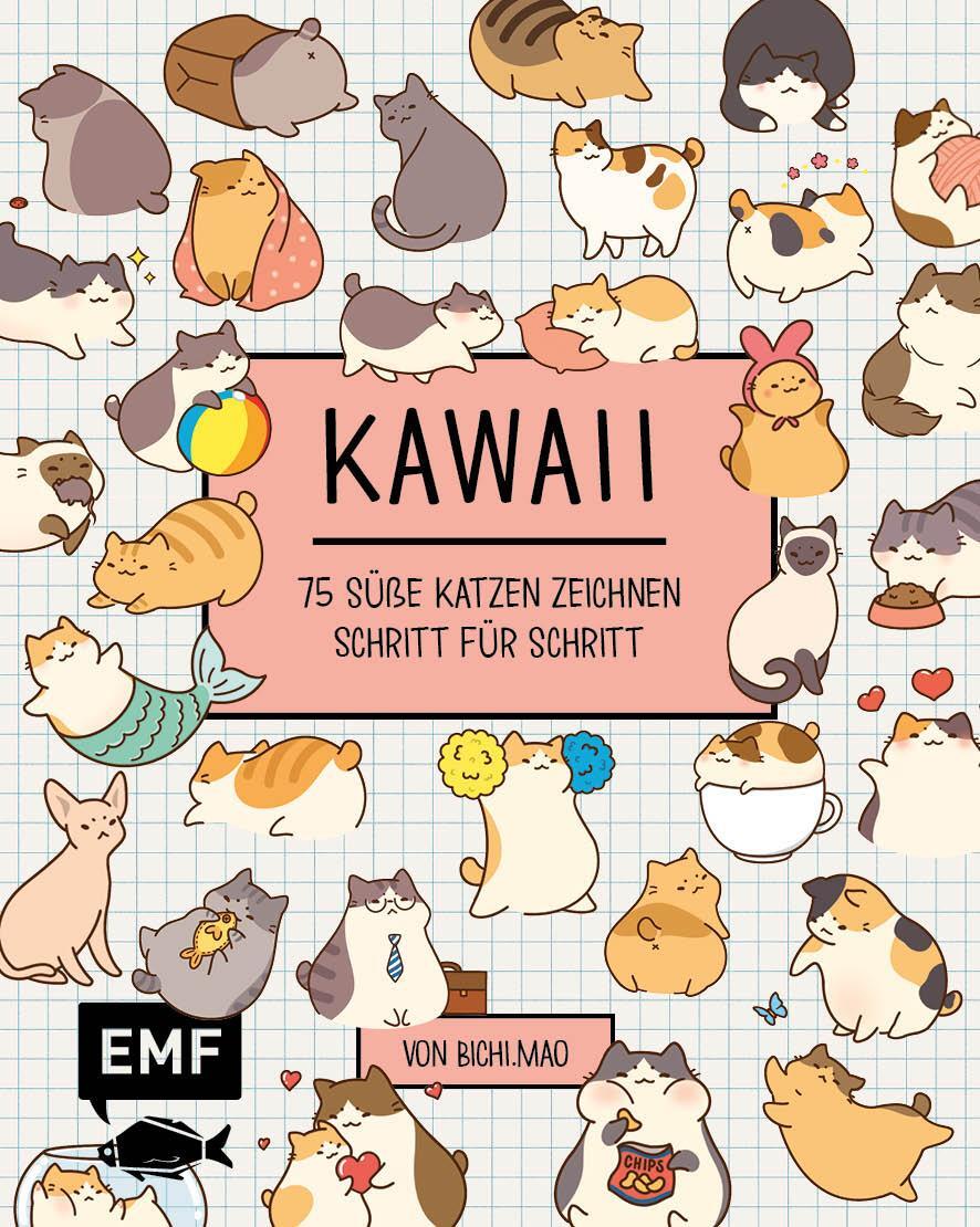 Cover: 9783745918076 | Kawaii: 75 süße Katzen zeichnen - Mit Schritt-Anleitungen | Olive Yong