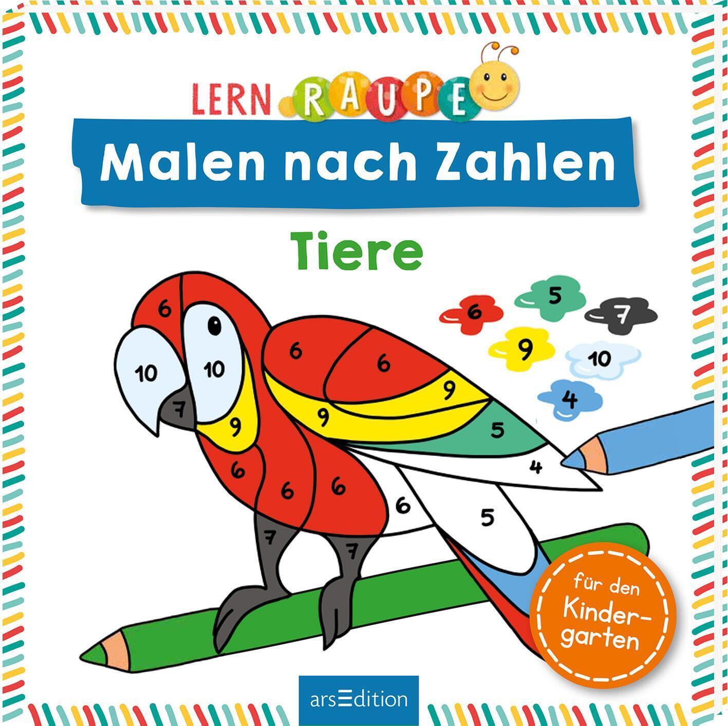Cover: 9783845840482 | Lernraupe - Malen nach Zahlen - Tiere | Taschenbuch | Softcover | 2021