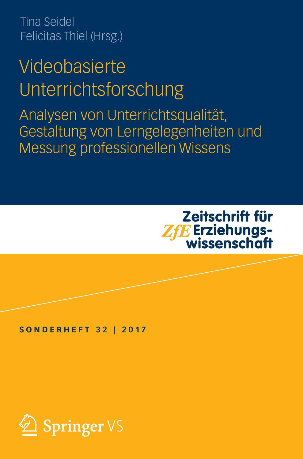 Cover: 9783658157388 | Videobasierte Unterrichtsforschung | Tina Seidel (u. a.) | Taschenbuch