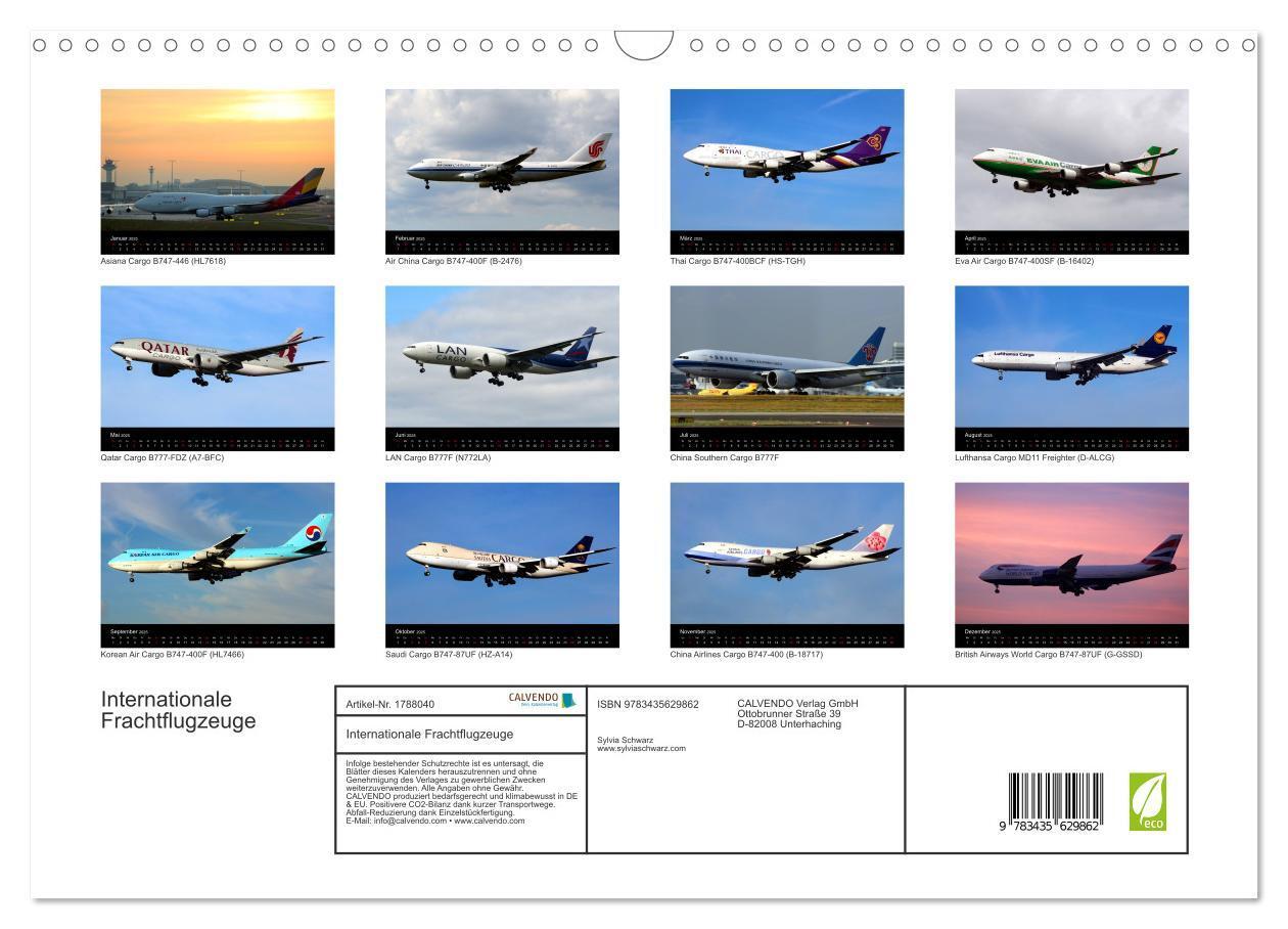 Bild: 9783435629862 | Internationale Frachtflugzeuge (Wandkalender 2025 DIN A3 quer),...