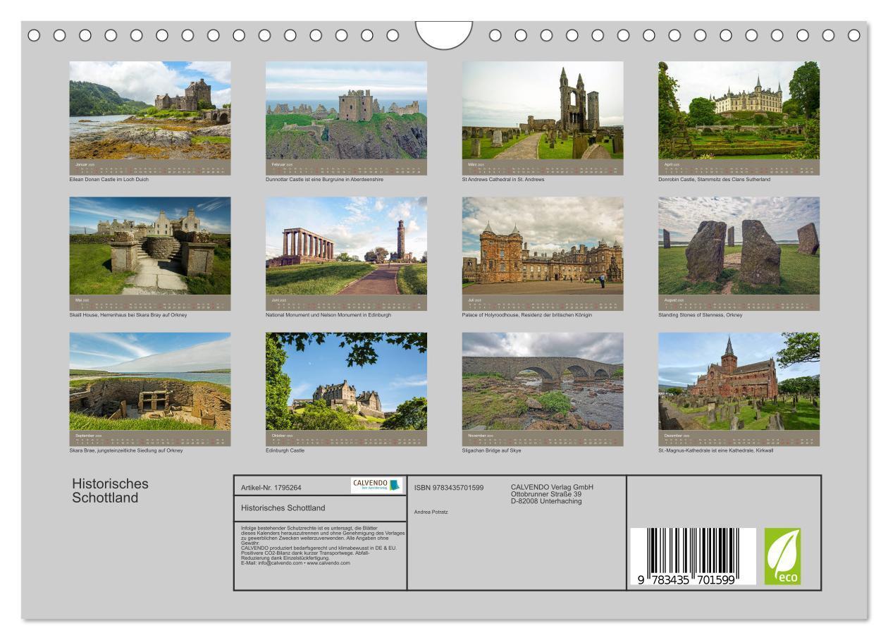 Bild: 9783435701599 | Historisches Schottland (Wandkalender 2025 DIN A4 quer), CALVENDO...