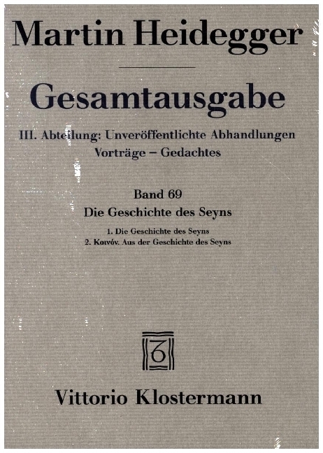 Cover: 9783465028529 | Die Geschichte des Seyns. 1. Die Geschichte des Seyns (1938/40) 2....