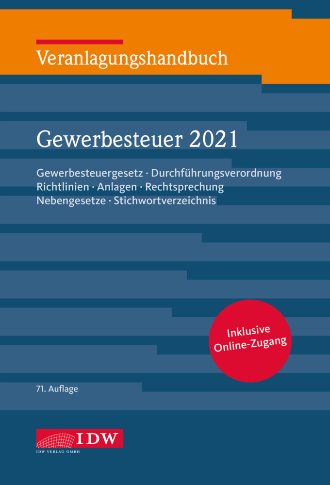 Cover: 9783802125997 | Veranlagungshandbuch Gewerbesteuer 2021, 71.A., m. 1 Buch, m. 1 E-Book