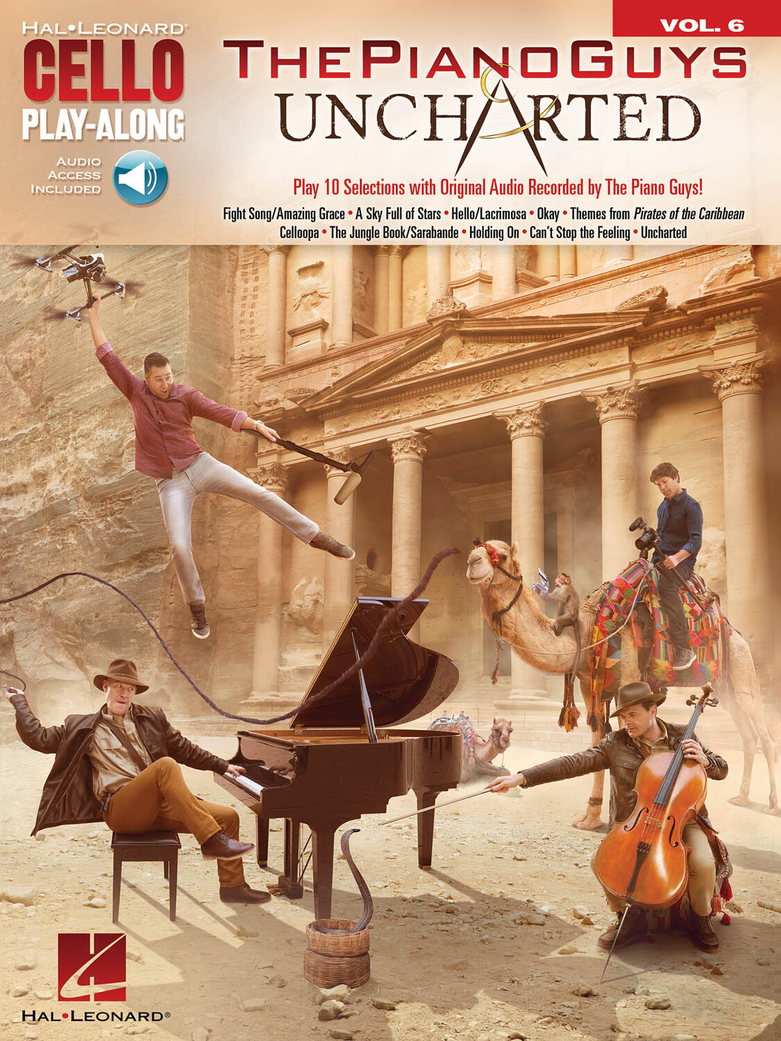 Cover: 888680656874 | The Piano Guys - Uncharted | Cello Play-Along Volume 6 | Hal Leonard
