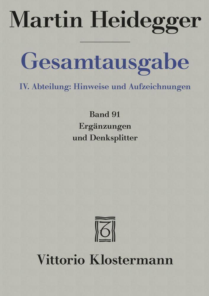 Cover: 9783465027379 | Ergänzungen und Denksplitter | Martin Heidegger | Buch | XXXVI | 2022