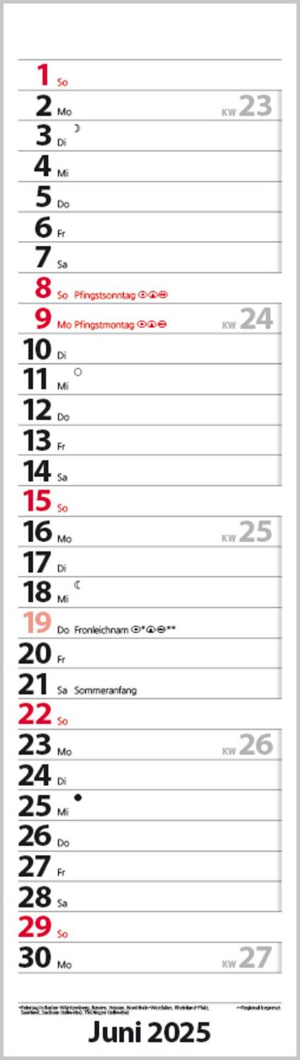 Bild: 9783731882732 | Streifenplaner Mini Rot 2025 | Verlag Korsch | Kalender | 13 S. | 2025