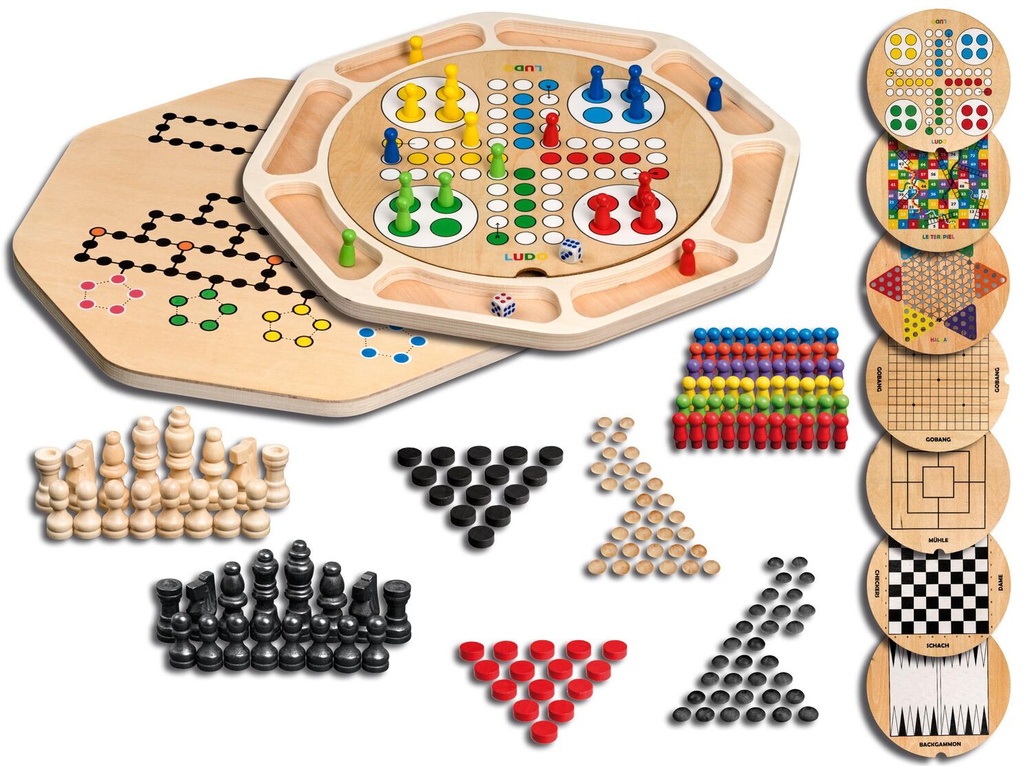 Cover: 4014156030961 | Philos 3096 - Holz Spielesammlung mit 9 Spieleklassiker | Deutsch