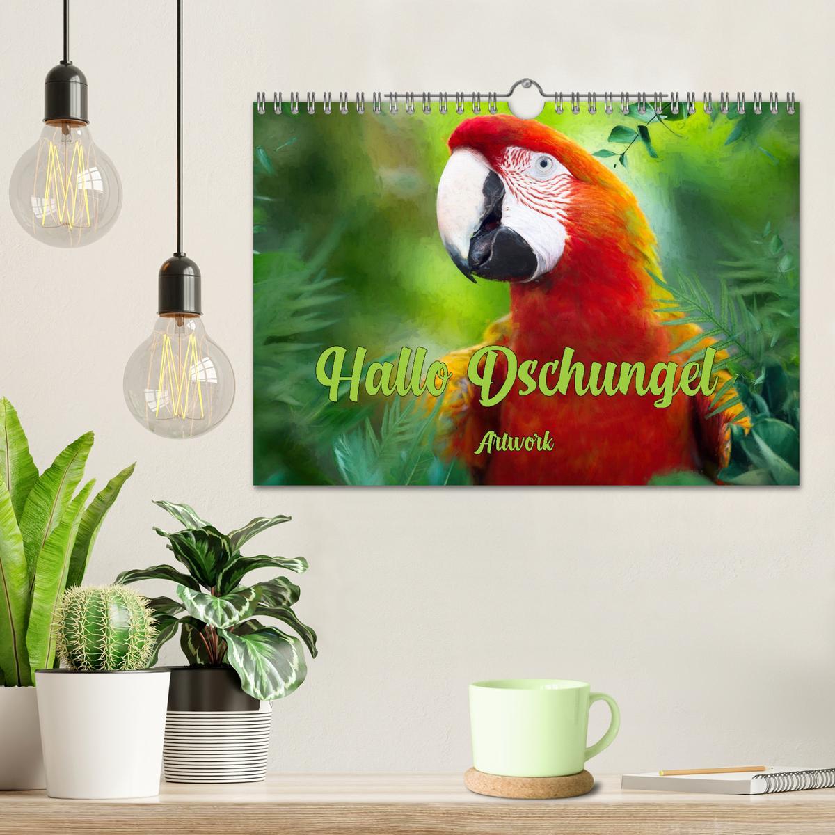 Bild: 9783383952401 | Hallo Dschungel - Artwork (Wandkalender 2025 DIN A4 quer), CALVENDO...