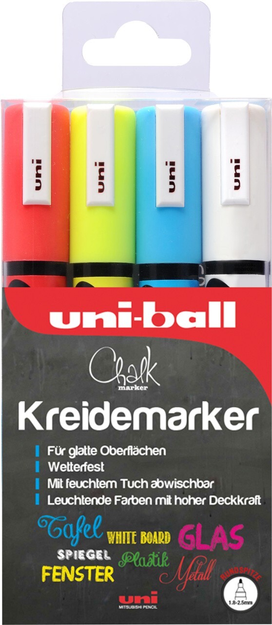 Cover: 5012788066715 | uni-ball Kreidemarker Chalk PWE-5M 4er Set | 186204 | 2020