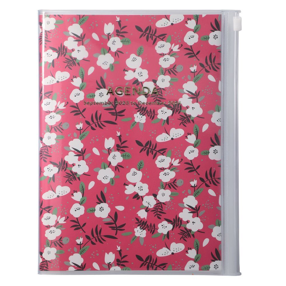 Cover: 4550045107135 | MARK'S 2023/2024 Taschenkalender A5 vertikal, Flower Pattern, Red