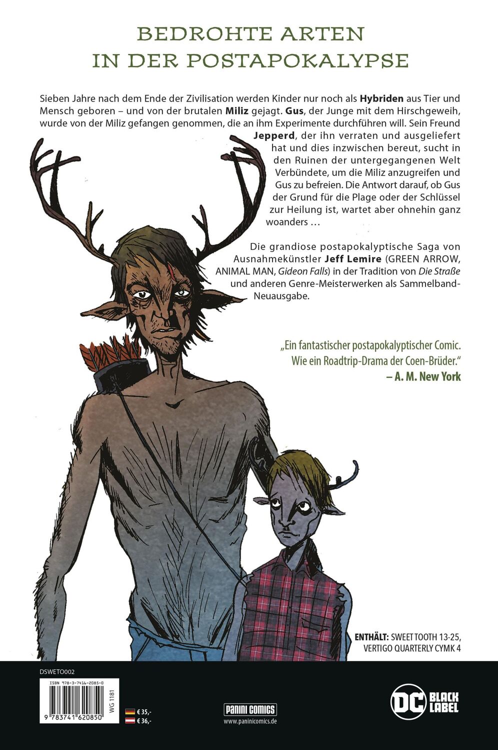 Rückseite: 9783741620850 | Sweet Tooth Deluxe Edition | Bd. 2 | Jeff Lemire (u. a.) | Buch | 2021