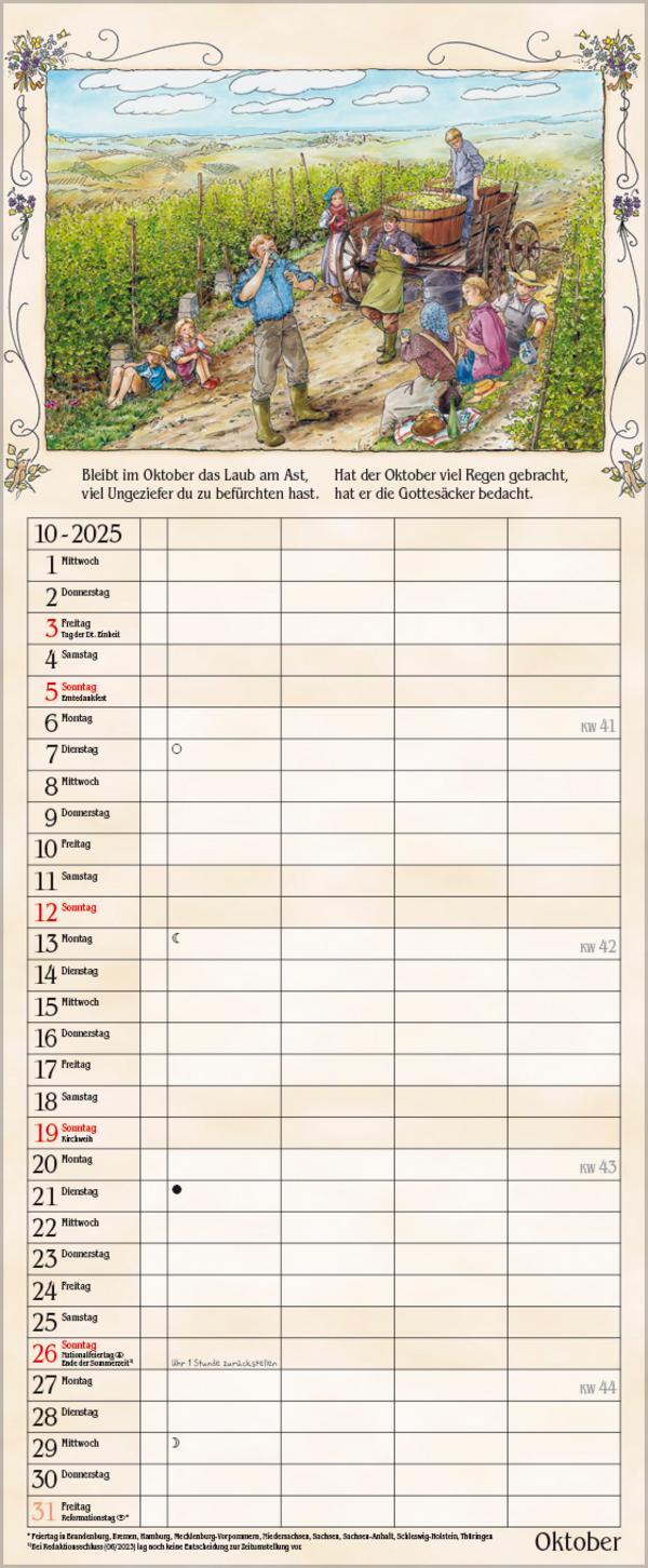 Bild: 9783731876915 | Bauernkalender 2025 | Verlag Korsch | Kalender | 14 S. | Deutsch