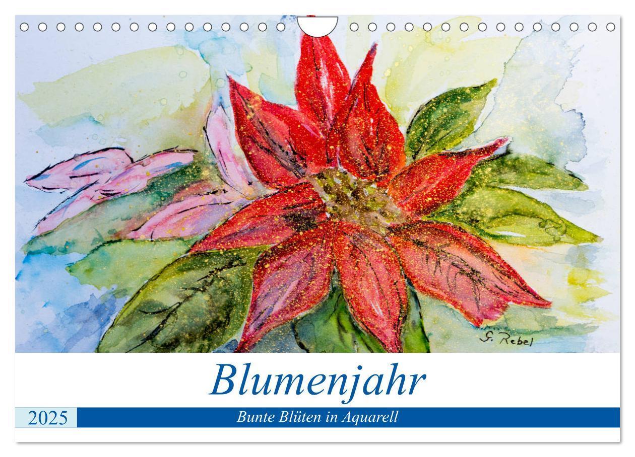 Cover: 9783435498635 | Blumenjahr - Bunte Blüten in Aquarell (Wandkalender 2025 DIN A4...