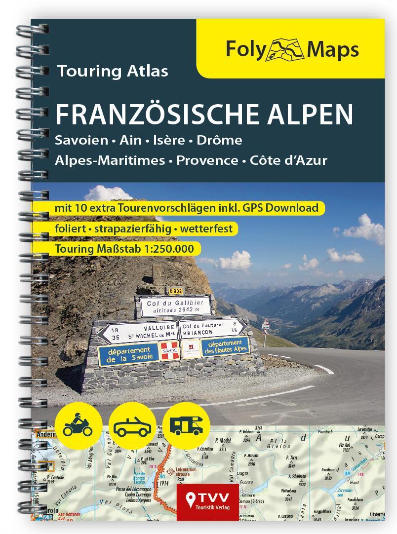 Cover: 9783937063591 | FolyMaps Touringatlas Französische Alpen 1:250.000 | FolyMap Atlas
