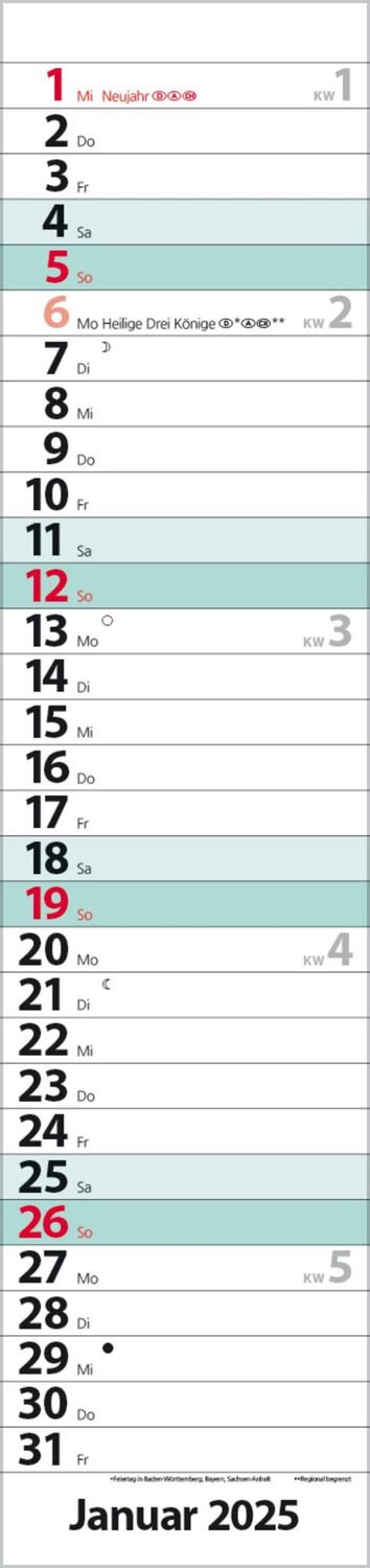 Bild: 9783731879602 | Streifenplaner Compact Türkis 2025 | Verlag Korsch | Kalender | 13 S.