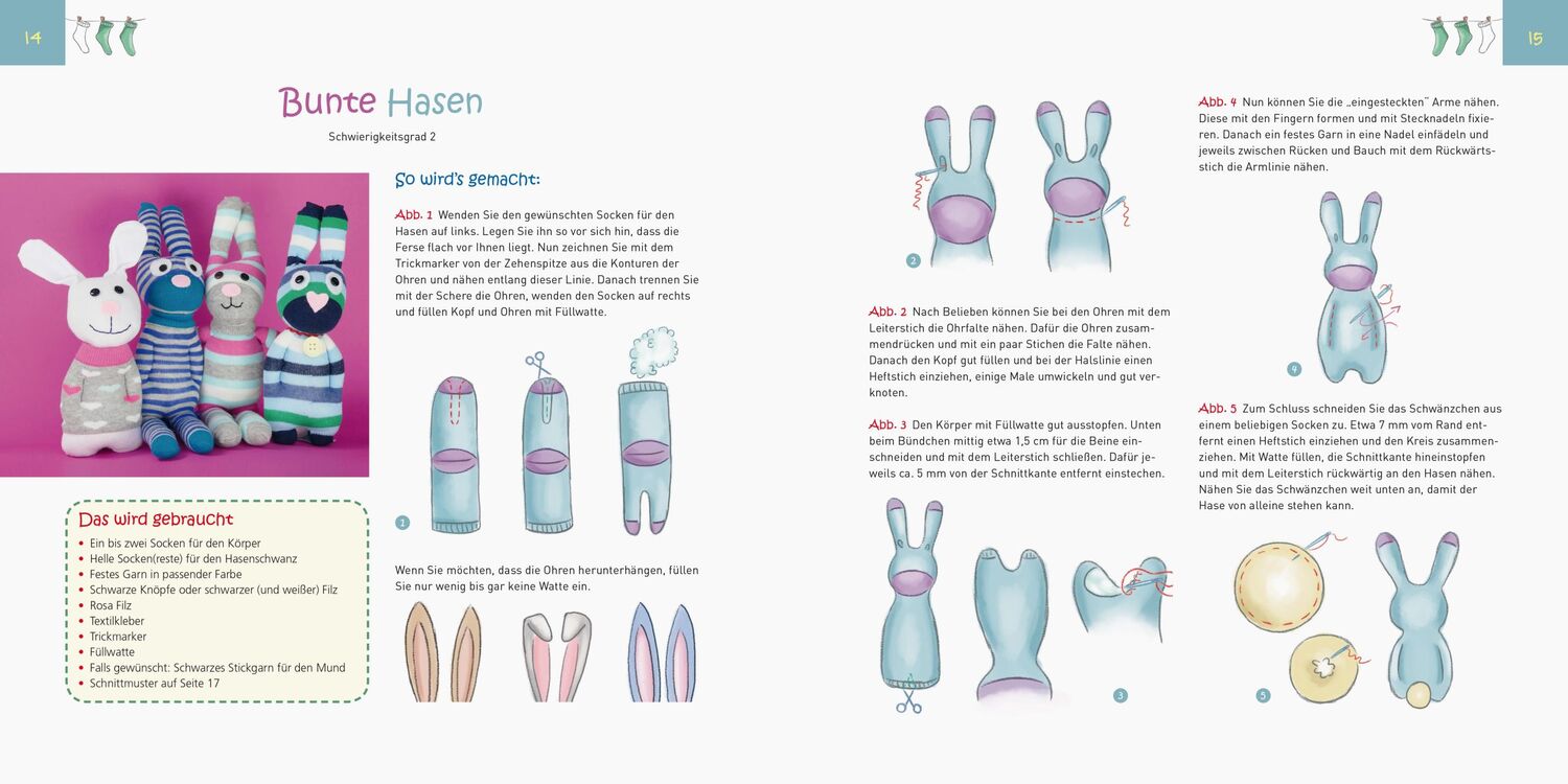 Bild: 9783830709978 | Niedliche Sockenfiguren | Nähen und Basteln mit Kindern | Brischnik