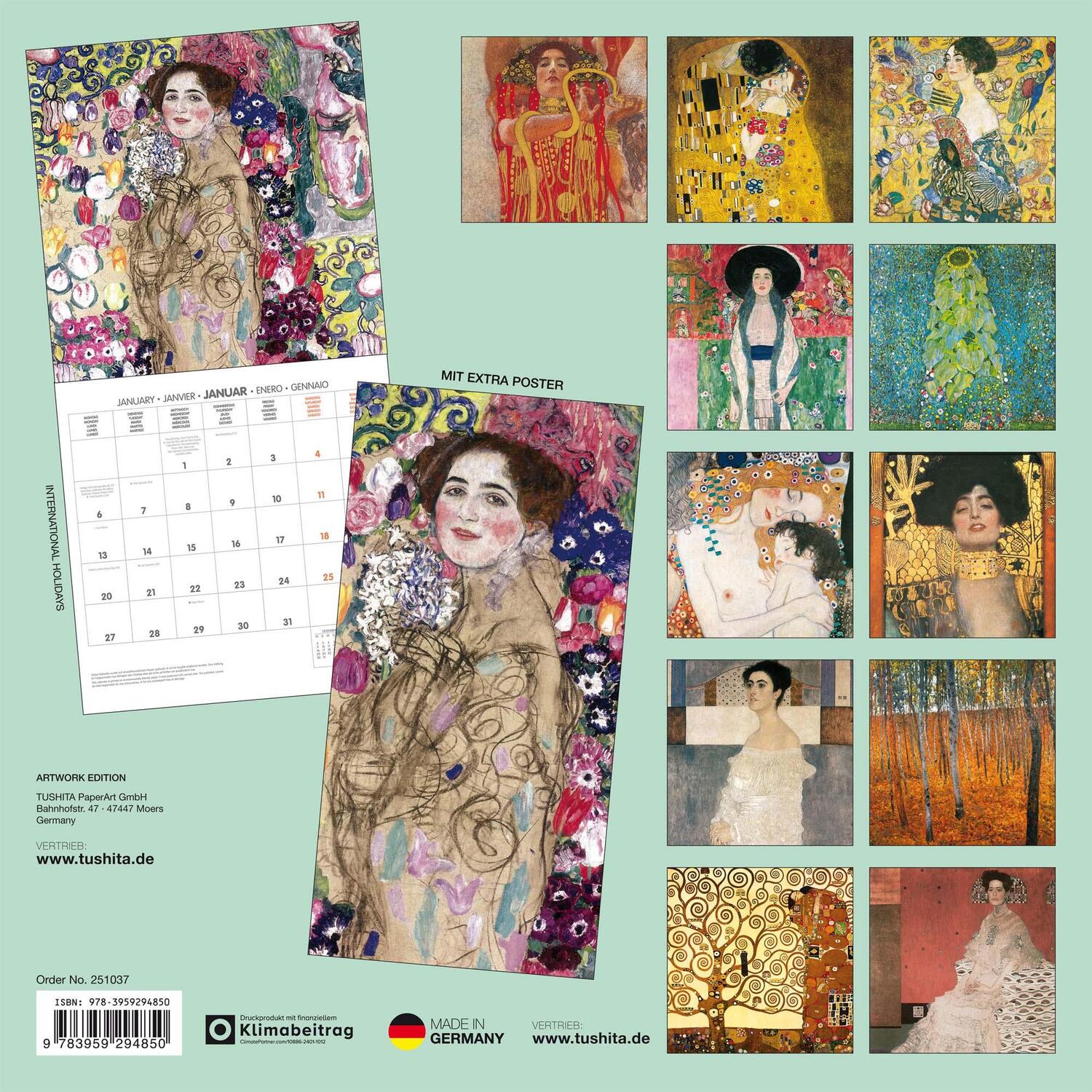Rückseite: 9783959294850 | Gustav Klimt 2025 | Kalender 2025 | Kalender | Artwork Edition | 28 S.