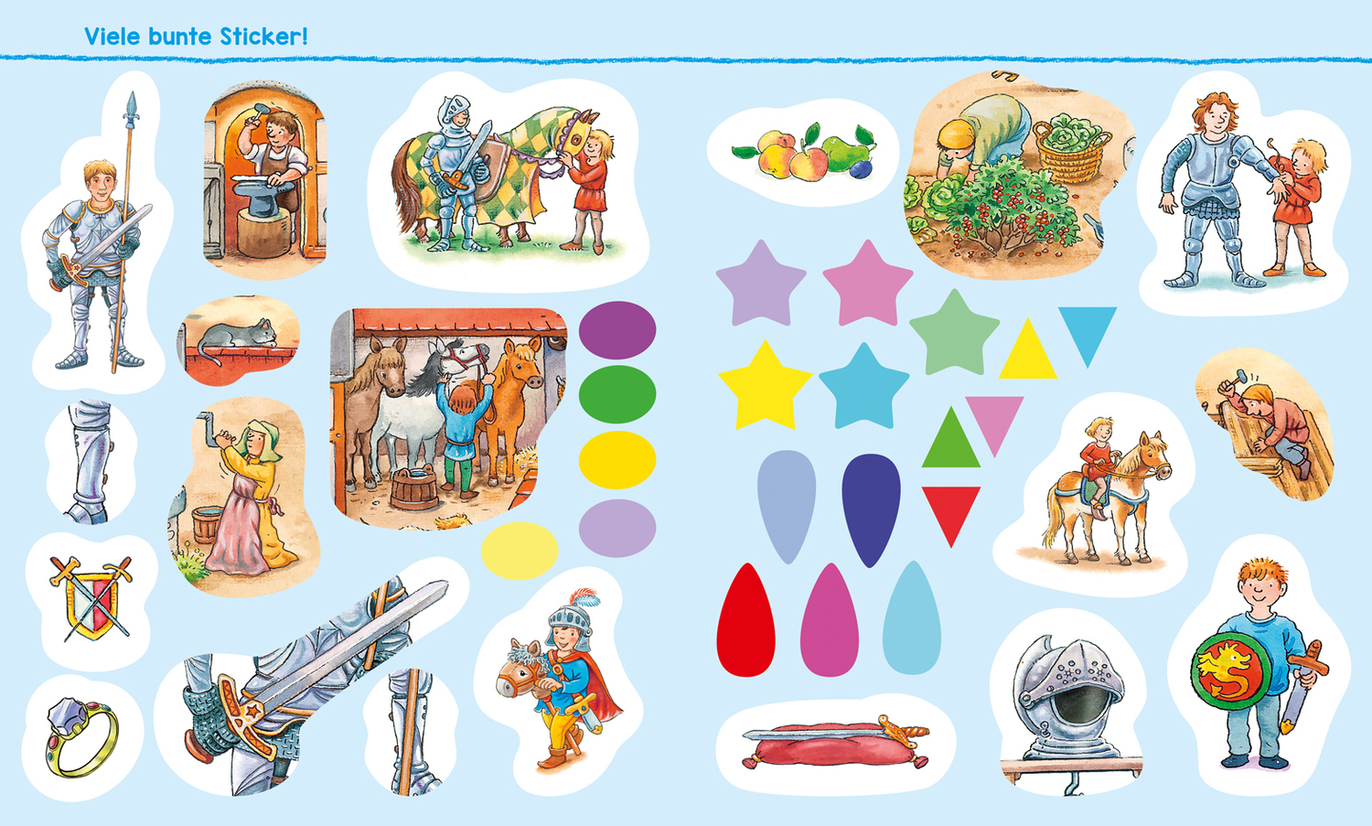Bild: 9783788621445 | WAS IST WAS Kindergarten Malen Rätseln Stickern Auf der Ritterburg