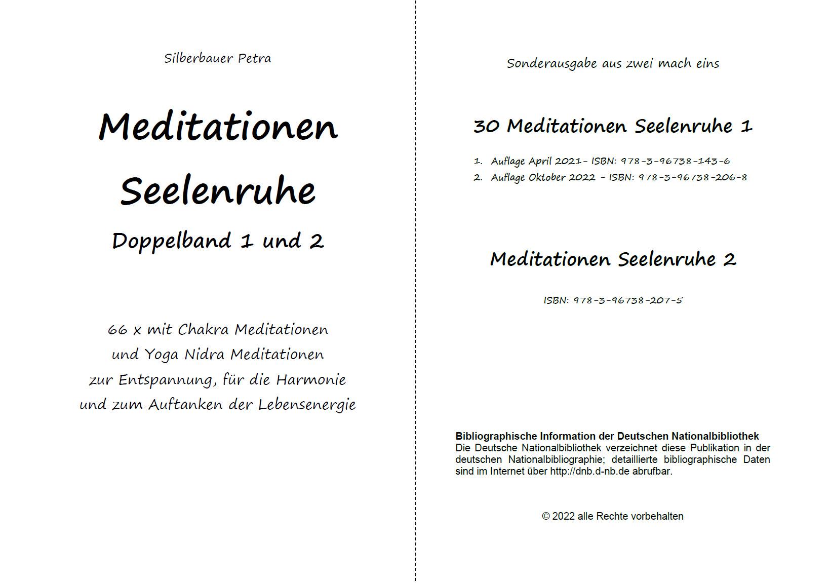 Bild: 9783967382082 | Meditationen Seelenruhe Doppelband 1 und 2 | Petra Silberbauer | Buch