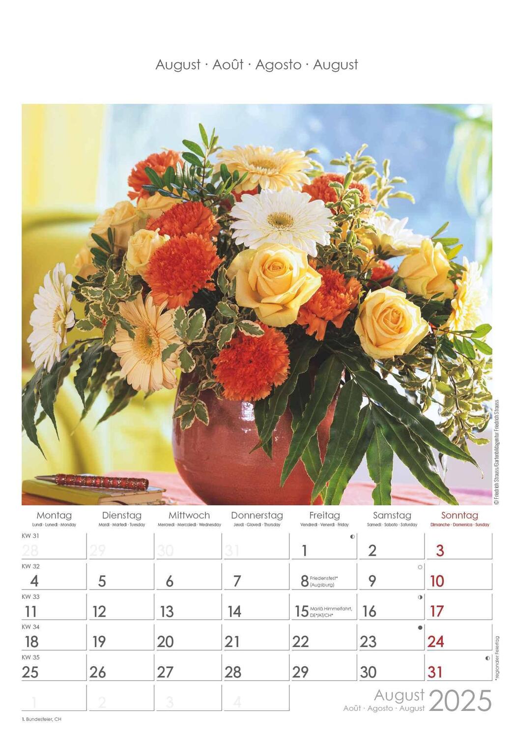 Bild: 4251732340995 | Rosenträume 2025 - Bildkalender 23,7x34 cm - Kalender mit Platz für...