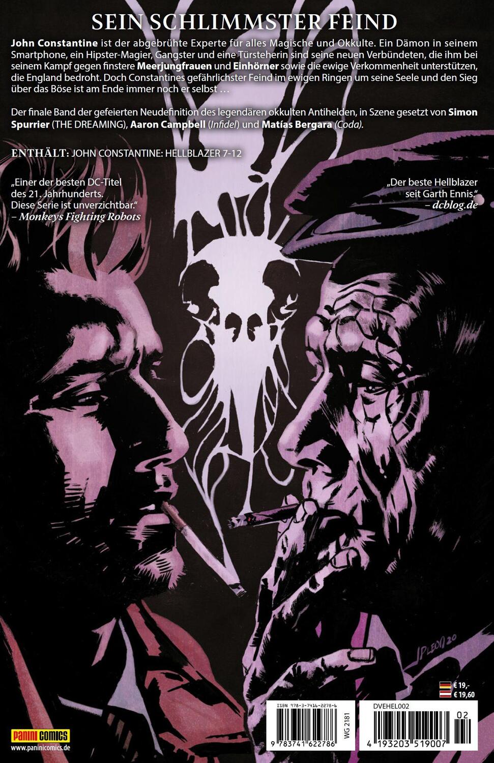 Rückseite: 9783741622786 | John Constantine - Hellblazer | Bd. 2 (von 2) | Simon Spurrier (u. a.)