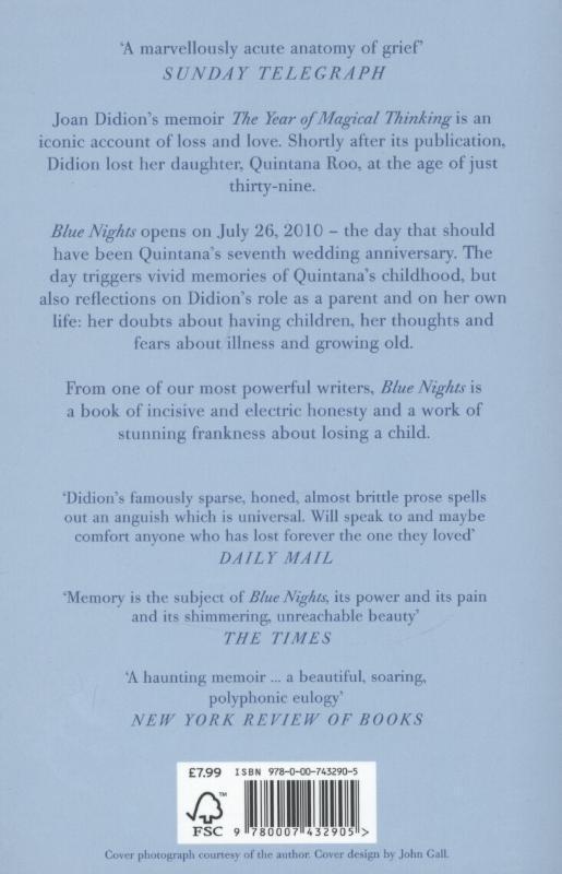 Rückseite: 9780007432905 | Blue Nights | Joan Didion | Taschenbuch | Englisch | 2012