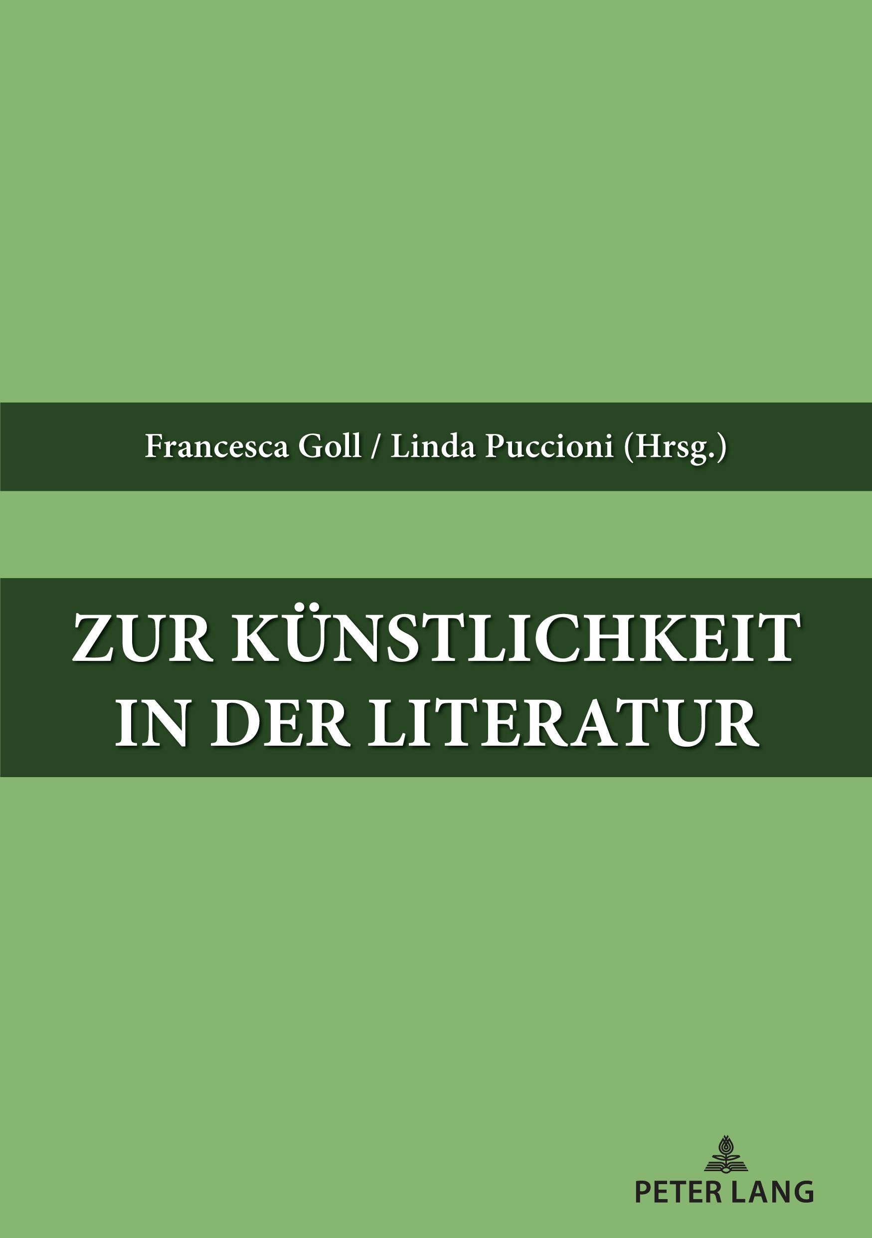 Cover: 9782875746672 | Zur Künstlichkeit in der Literatur | Linda Puccioni (u. a.) | Buch