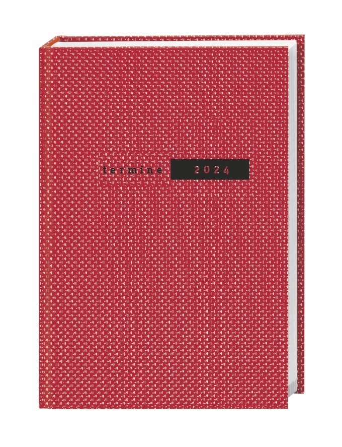 Cover: 9783756400492 | Terminer A6 2024. Roter Terminkalender mit strukturiertem Einband....