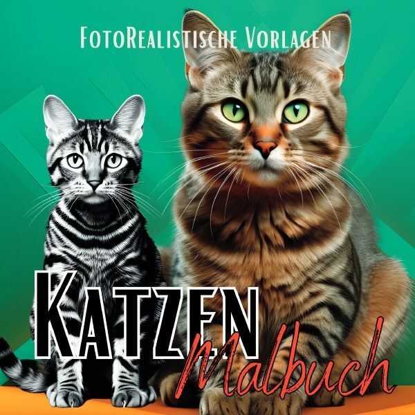 Cover: 9783758414459 | Malbuch Katze "Fotorealistisch". | Lucy´s Schwarze Malbücher | Buch