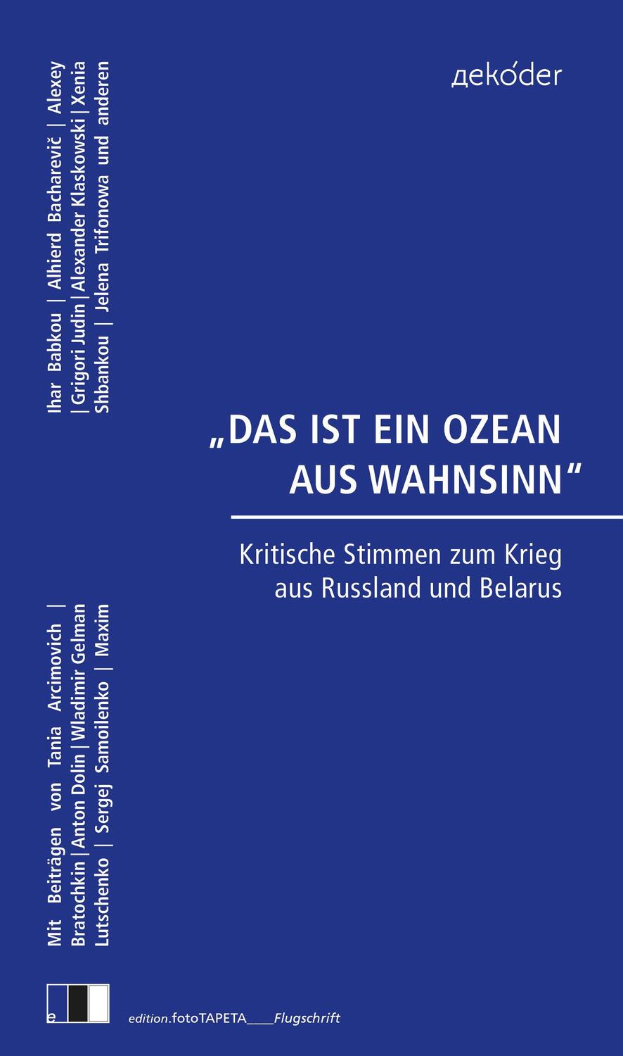 Cover: 9783949262319 | ¿DAS IST EIN OZEAN AUS WAHNSINN" | Friederike Meltendorf (u. a.)