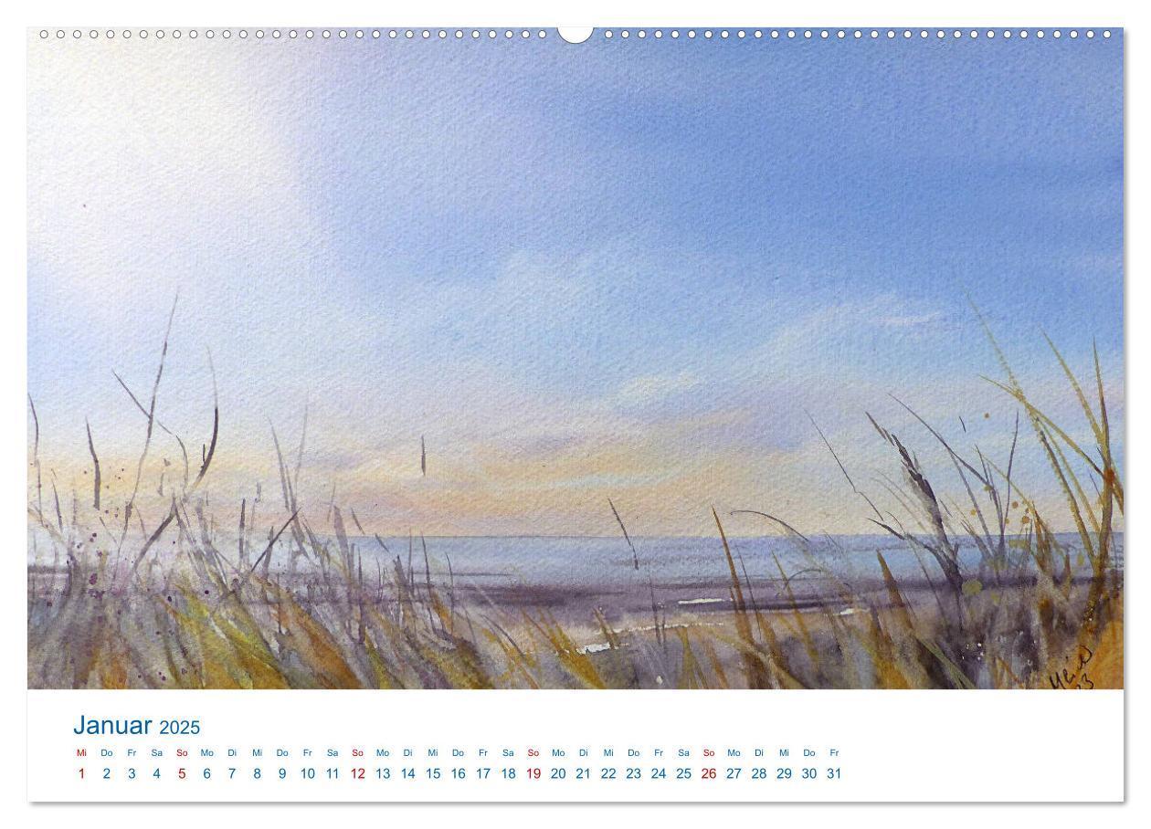 Bild: 9783457146743 | Föhr - Aquarelle (Wandkalender 2025 DIN A2 quer), CALVENDO...