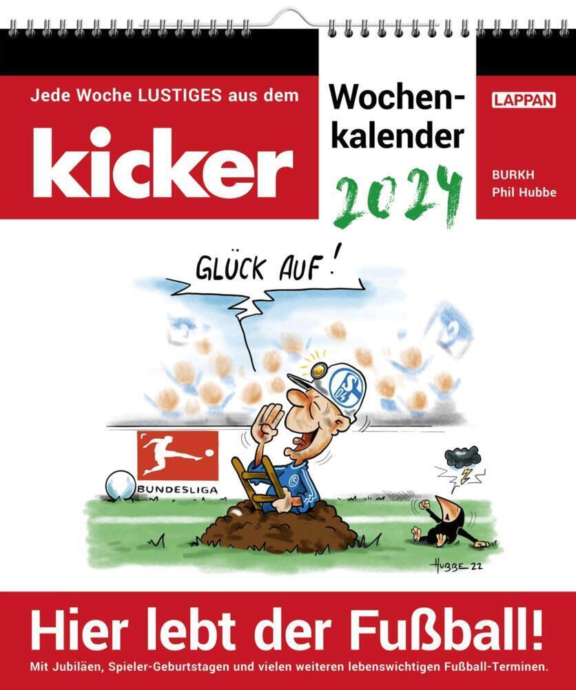 Cover: 9783830321170 | Hier lebt der Fußball! - kicker-Wochenkalender 2024 | Hubbe (u. a.)