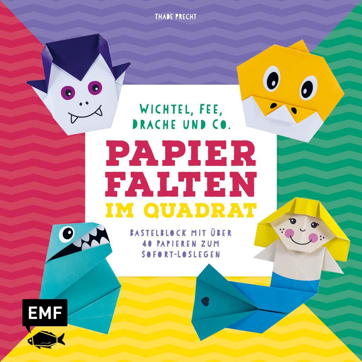 Cover: 9783745912463 | Papierfalten im Quadrat: Wichtel, Fee, Drache und Co. - Bastel-Kids