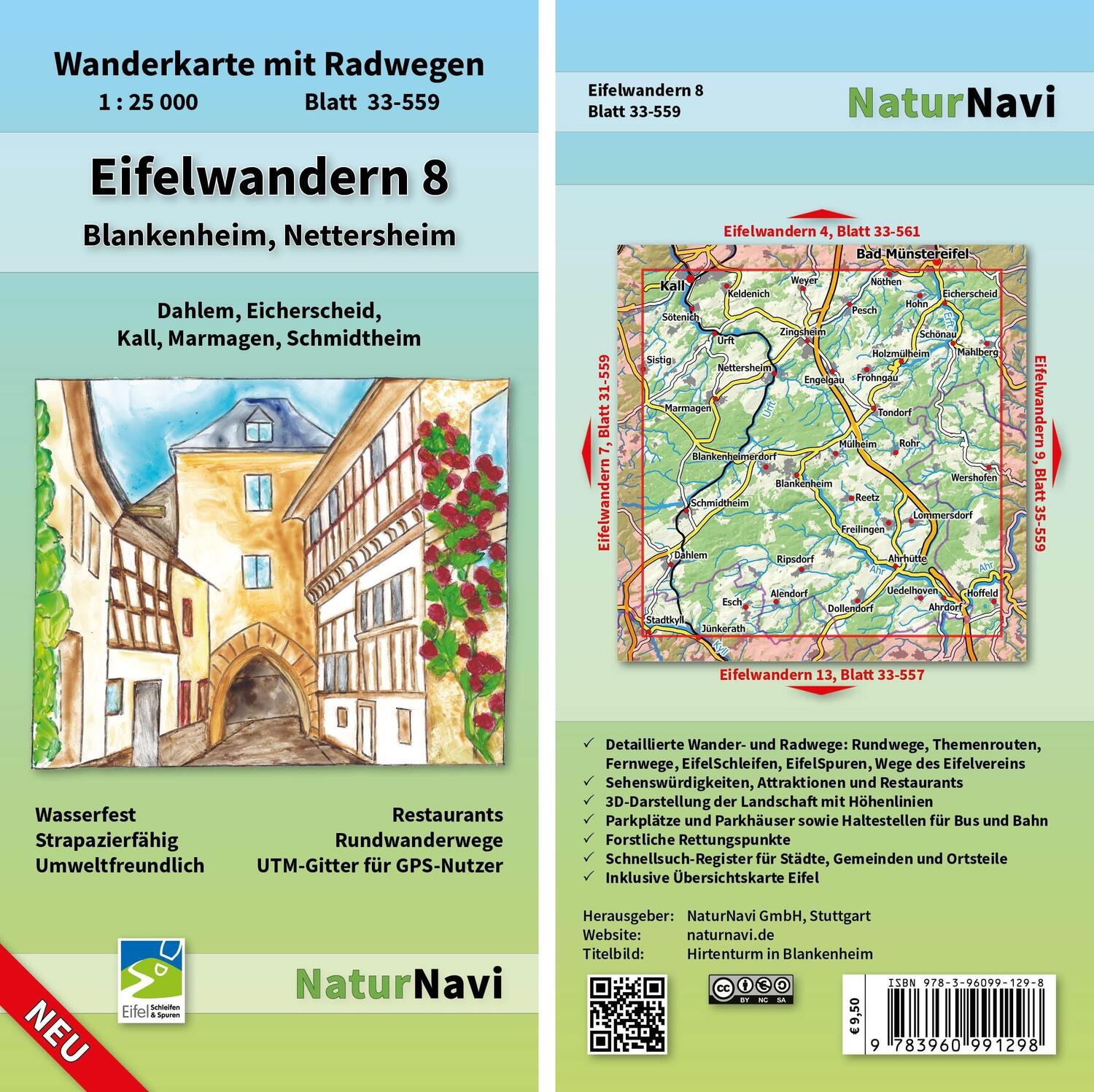 Cover: 9783960991298 | Eifelwandern 8 - Blankenheim, Nettersheim 1 : 25 000 | (Land-)Karte