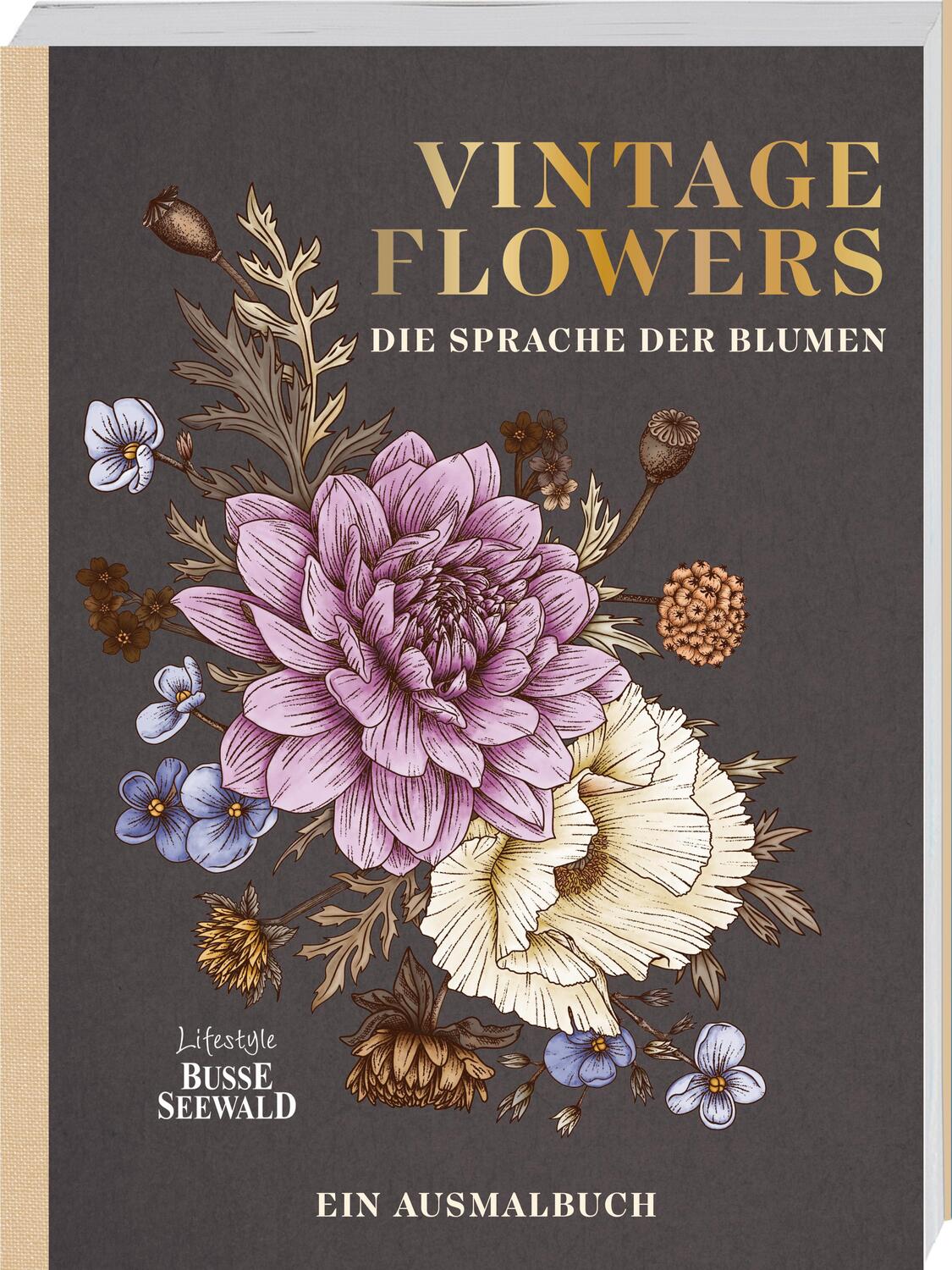 Cover: 9783735851123 | Vintage Flowers - Die Sprache der Blumen | Ein Ausmalbuch | Buch