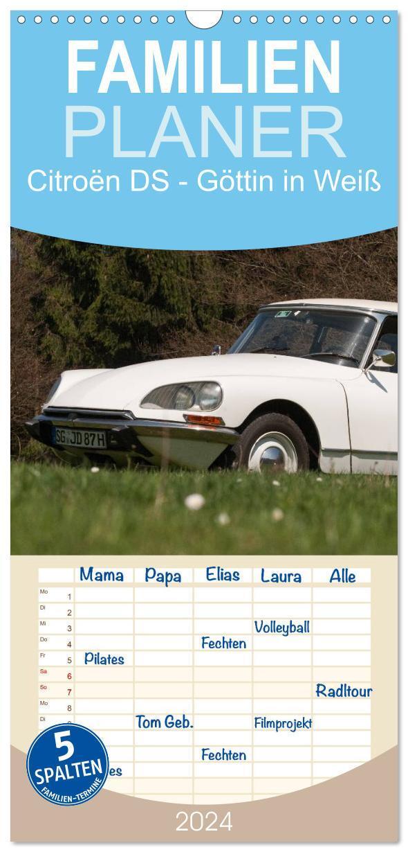 Cover: 9783383105456 | Familienplaner 2024 - Citroën DS - Göttin in Weiß mit 5 Spalten...
